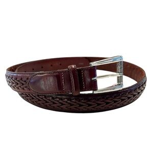 Orvis Women's Woven Braid Detail Brown Leather Belt